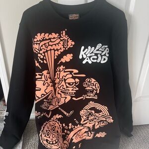 Killer Acid Black and Orange Graphic Sweatshirt